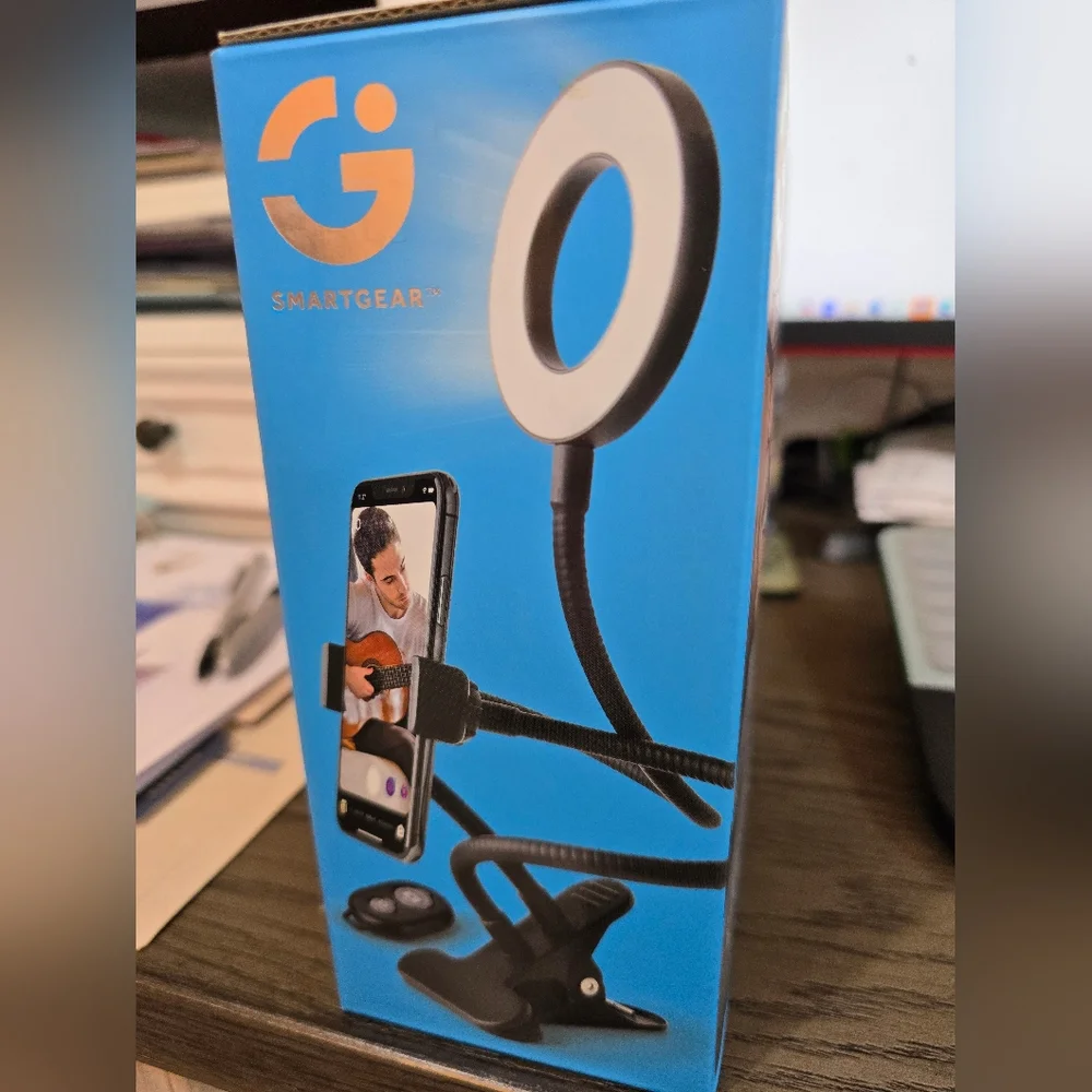USB Ring Light, Mount, and Remote - New in Box Hands-Free Live Stream Set
